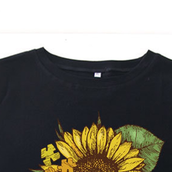 Casual Sunflower Printed Short-sleeve Tee